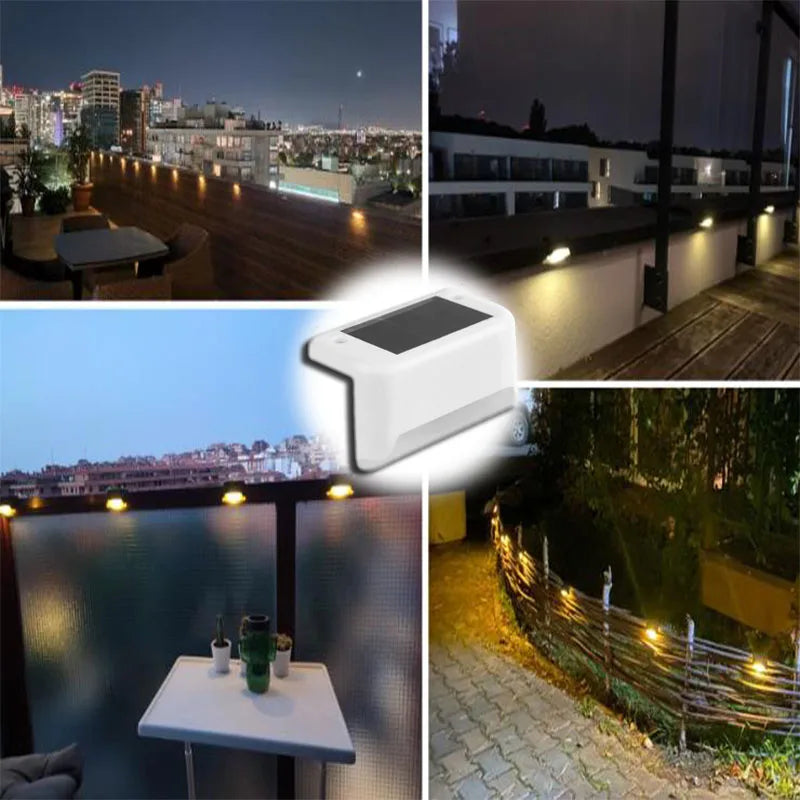 Warm White LED Solar Step Lamp Outdoor Waterproof Path and Stair Garden Light