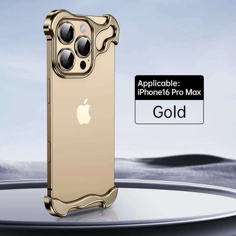 Aluminum Alloy Bumper Case for iPhone 16, 16 Pro, 16 Plus, 16 ProMax, 13-15 Pro Max & Plus with Lens Film Shield