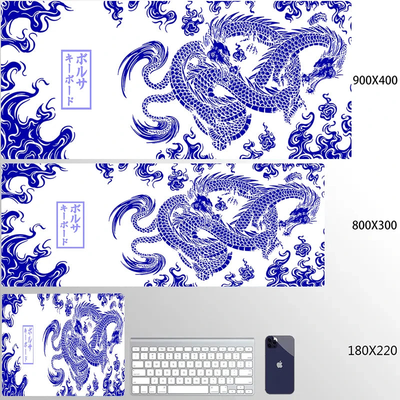 Golden Japanese Dragon Mouse Pad