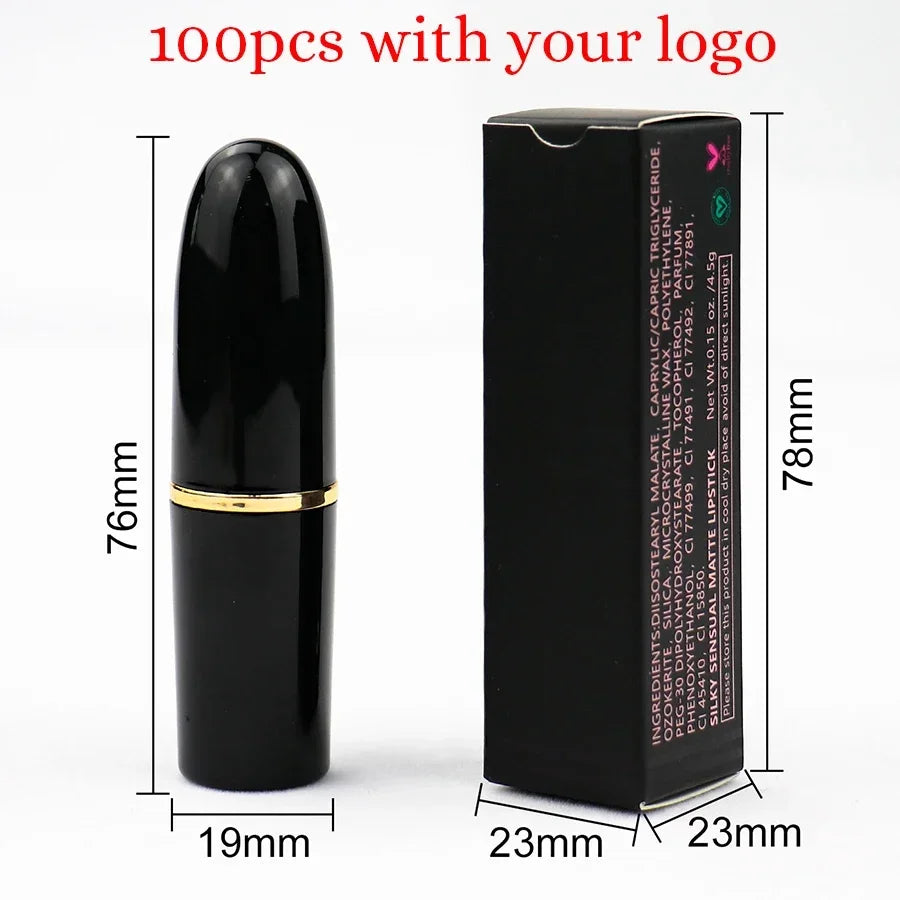 Metal Private Label Waterproof Lipstick Creamy Velvet Matte Cute Lipstick Logo Customize Brand Matte Lipstick