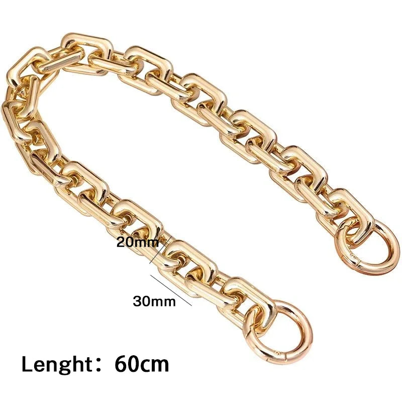 40/60cm Golden Acrylic Purse Chain Strap Handbag Handles Diy Purse Replacement Chain For Shoulder Bag Strap Bag Accessories