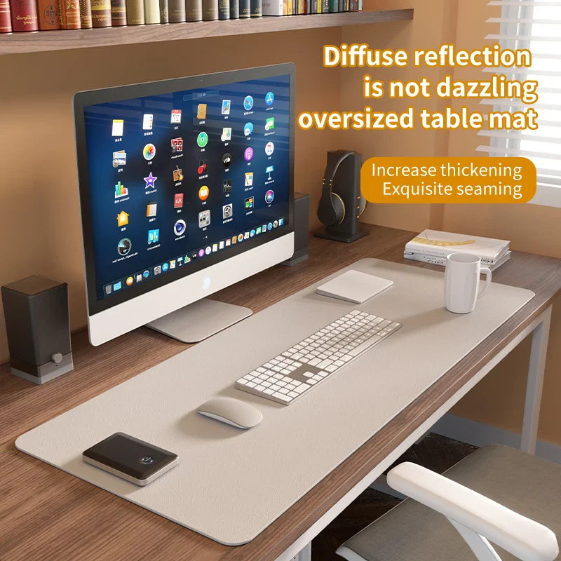 Home Office Large Mouse Pad Gamer Waterproof PU Leather Desk Mat - Computer Mousepad & Keyboard Pad for Gaming