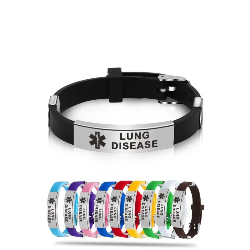 Type 1 Diabetes Medical Alert ID Bracelets for Men Woman Kids Adjustable Silicone Bangles ICE SOS Jewelry