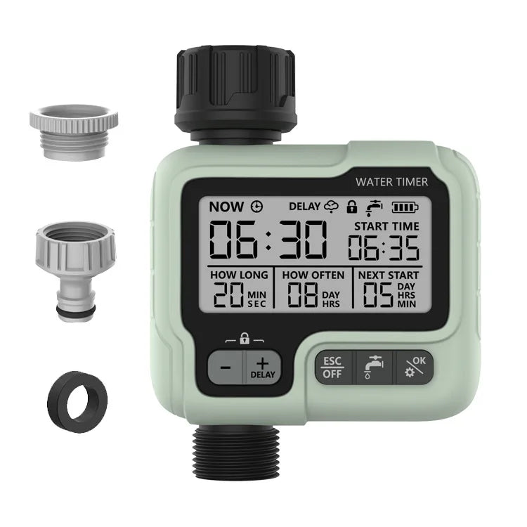 HCT 322 Automatic Digital Water Timer - Intelligent Garden Irrigation Sprinkler for Outdoor Water & Time Saving