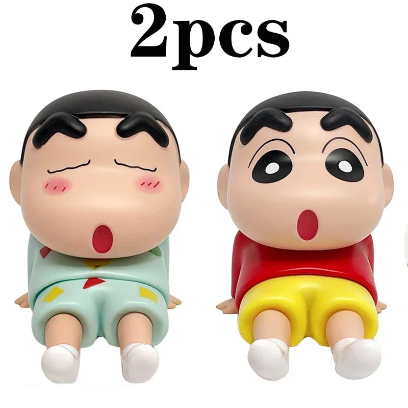 Anime Crayon Shin-chan Boochan Q version Kawaii Figure Model Toys Doll Mobile phone holder Collect Ornaments Gifts