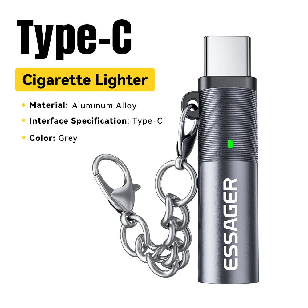 Essager USB-C Mini Lighter Tungsten Wire Blow-to-Ignite Safety for Air Travel No Flame Auto Shut-Off Typec Cigarette Lighter