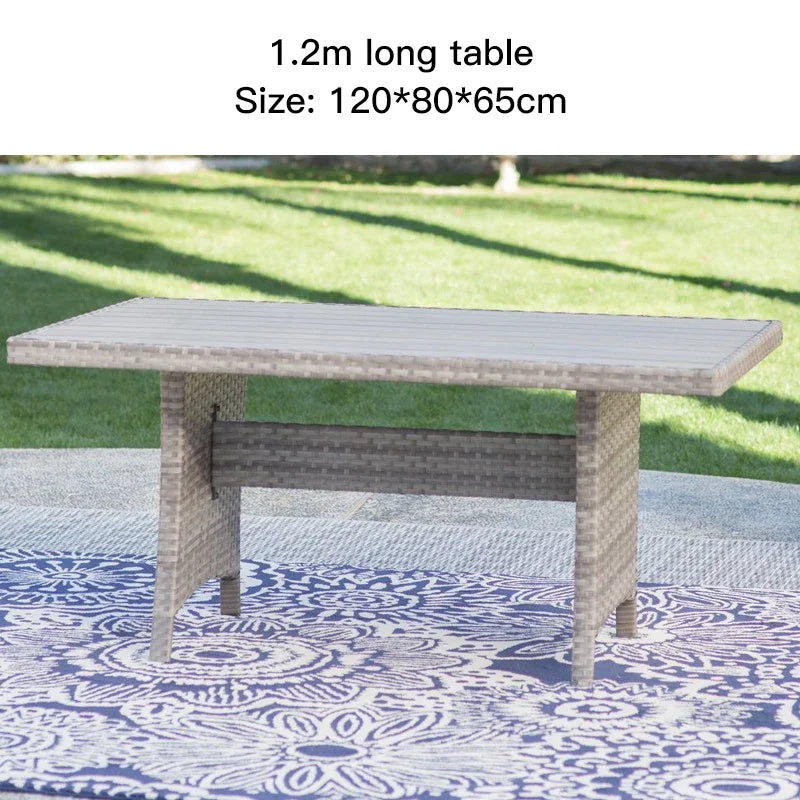 U_STYLE Outdoor, Patio Furniture Sets, 4 Piece Conversation Set Wicker Ratten Sectional Sofa with Seat Cushions(Beige Brown)