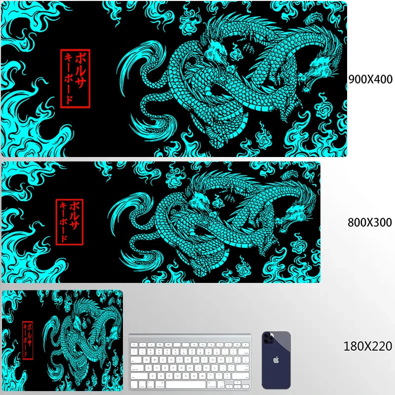 Golden Japanese Dragon Mouse Pad