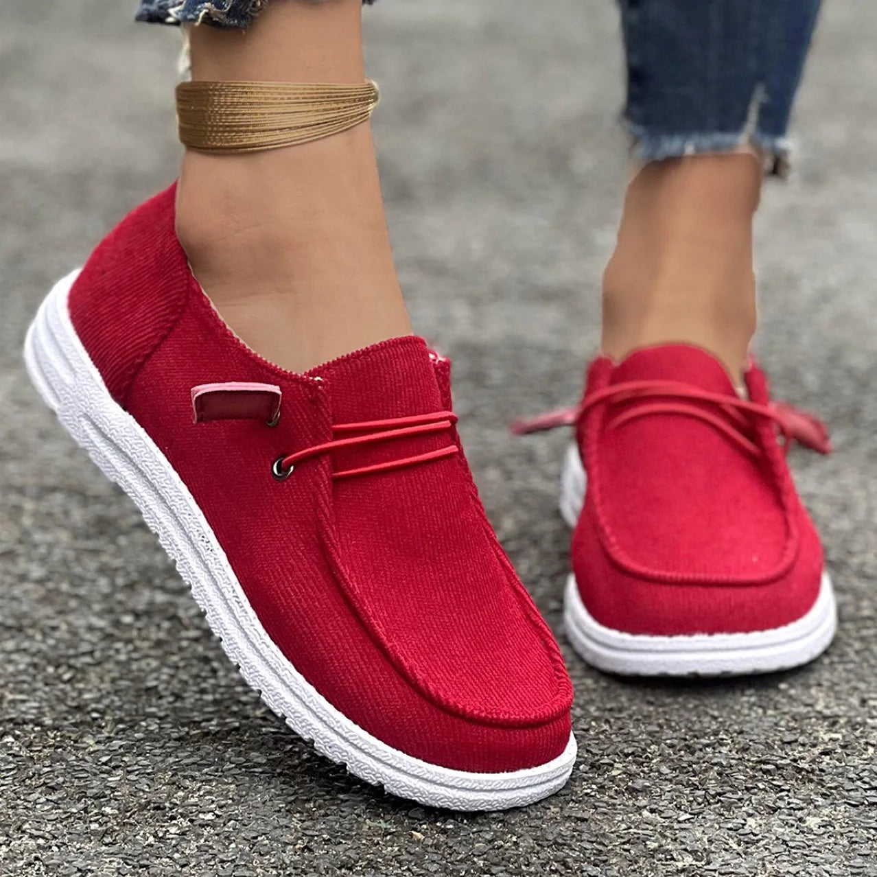 Round Toe Canvas Sneakers