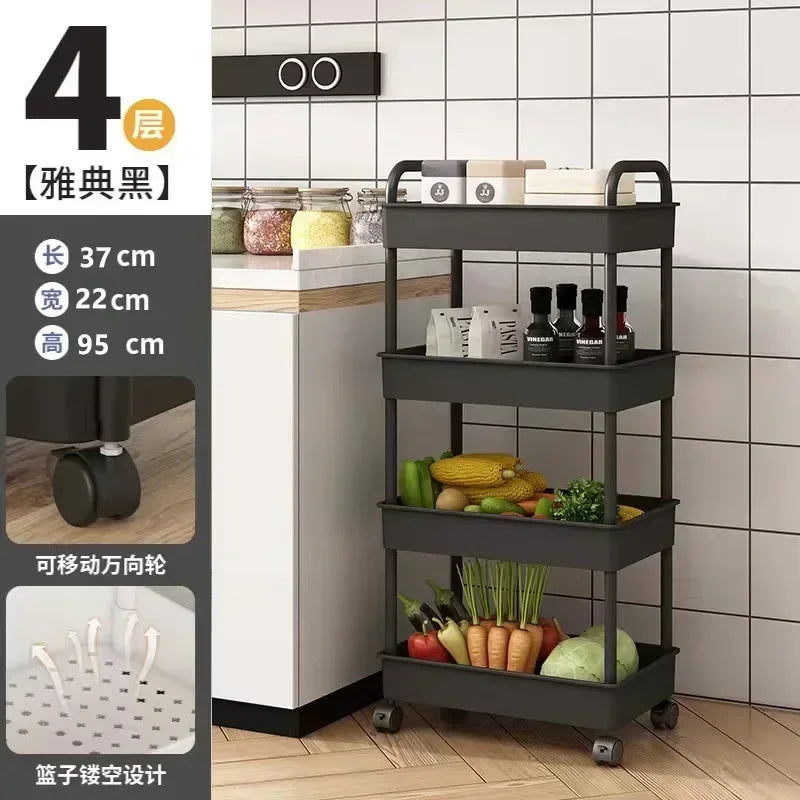 Trolley Rack Kitchen Floor Bedroom Multi-Layer Baby Snacks Mobile Bathroom Bathroom Storage Storage Rack