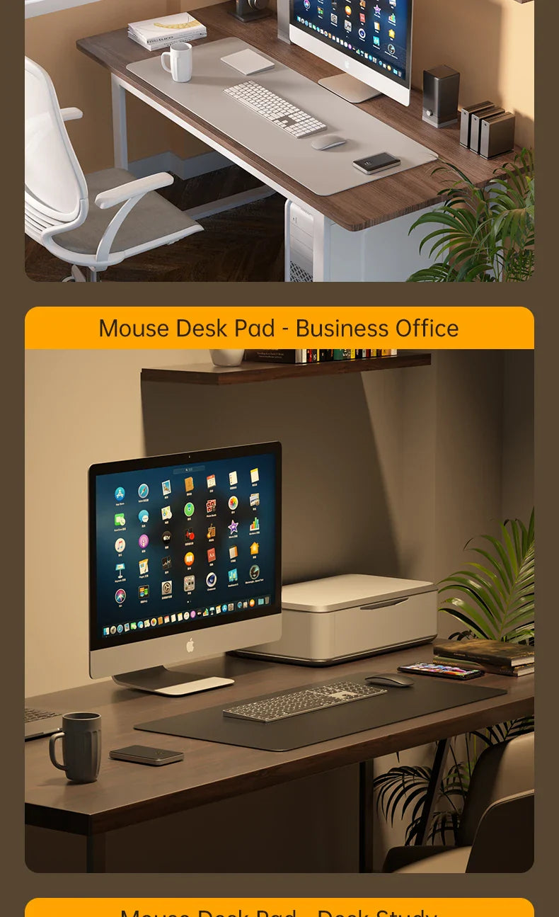 Home Office Large Mouse Pad Gamer Waterproof PU Leather Desk Mat - Computer Mousepad & Keyboard Pad for Gaming