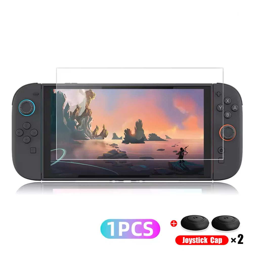 Screen Protector Tempered Glass For Switch Nintendo 2 With Joystick Cap Accessories Protector For Switch Nintendo 2