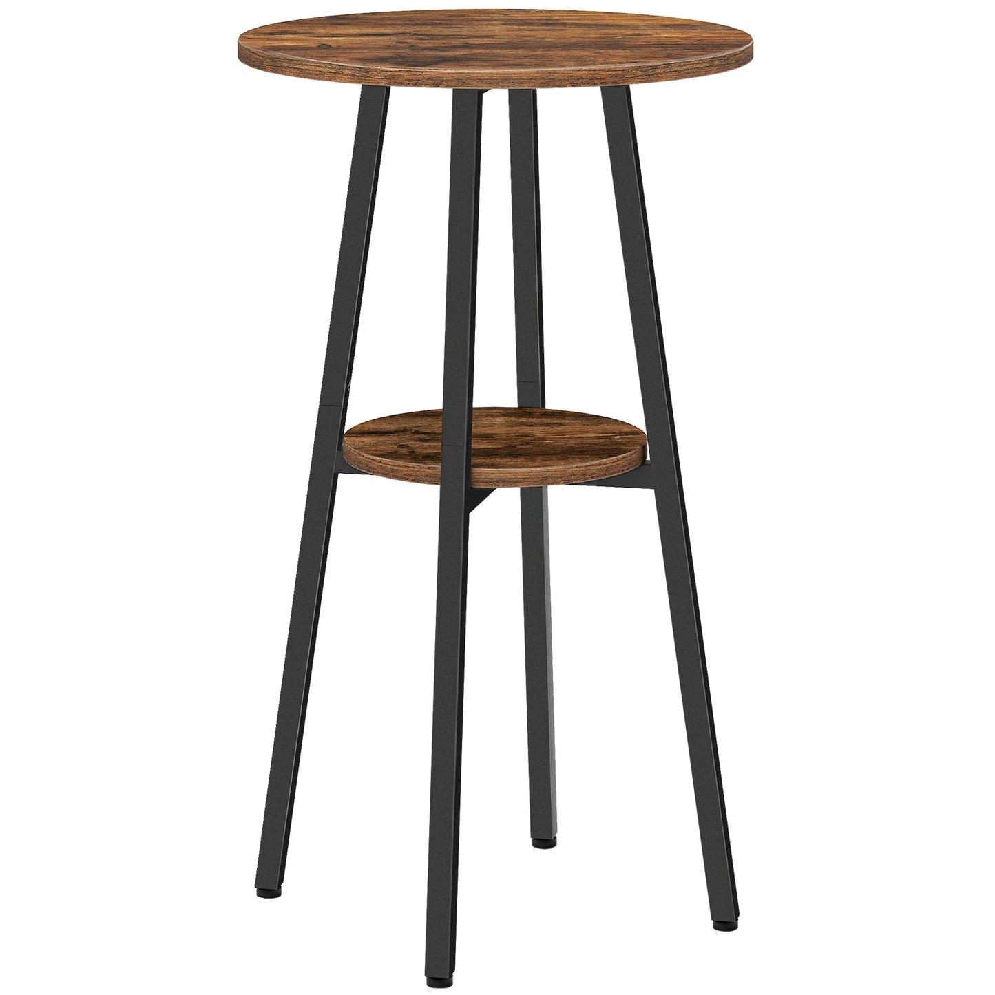 SoBuy OGT11-WN Bartafel Tafel met 4 krukken,Tuinset bartafelset 5-delige eettafel bistrotafel met 4 stoelen