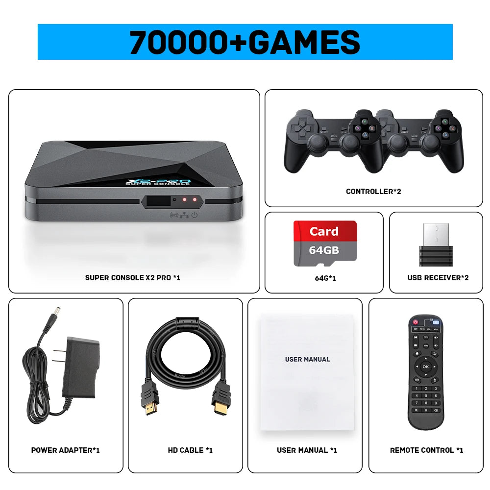 Super Console X2 Pro: Retro Game Box with 90,000+ Games & Gamepad – Ultimate Classic Gaming Experience