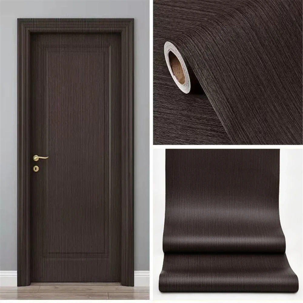 90 Width Wood Grain Door Stickers for Wardrobe Cupboard Table Closet Furniture Waterproof PVC Self Adhesive Wallpaper Home Decor