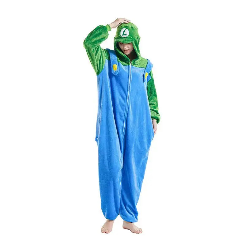 Mario oder Luigi Onesies Cosplay Kostüme für Erwachsene oder Kinder
