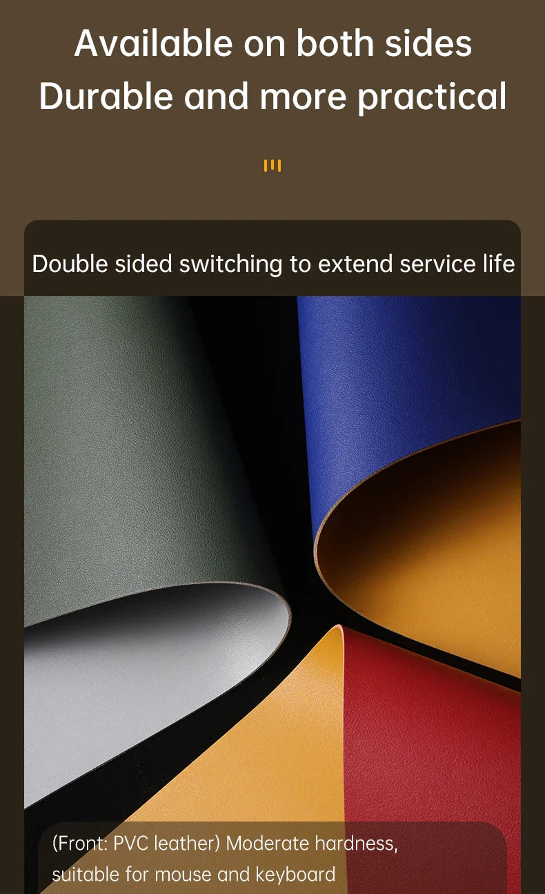 Home Office Large Mouse Pad Gamer Waterproof PU Leather Desk Mat - Computer Mousepad & Keyboard Pad for Gaming