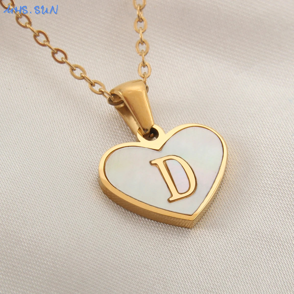 Heart Shell Initial Necklace