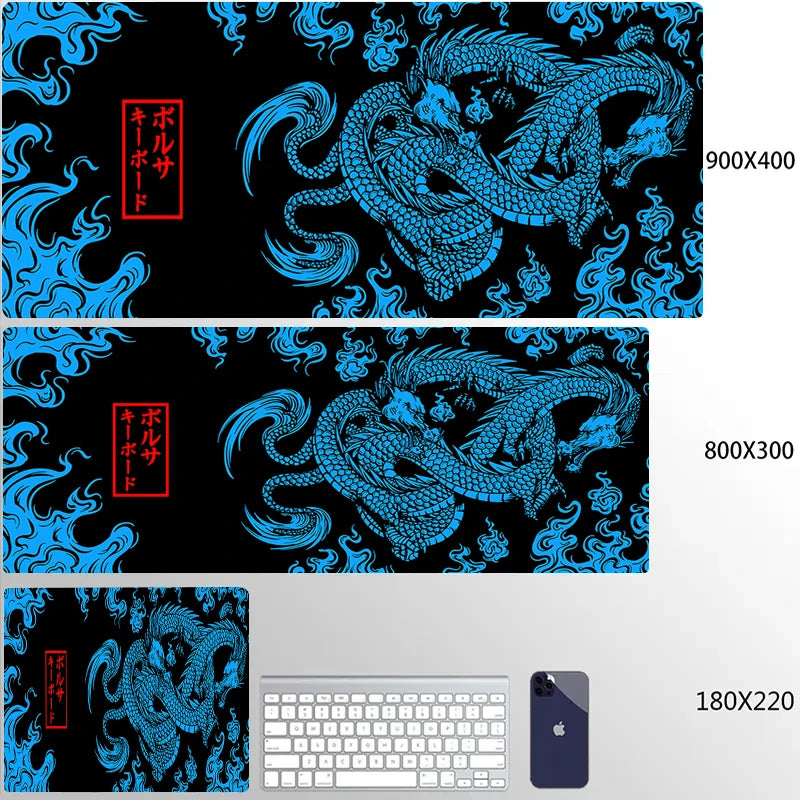 Golden Japanese Dragon Mouse Pad