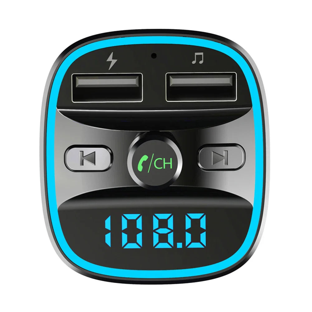 T25 Car Bluetooth 5.0 FM Transmitter MP3 Player Fast Charging Dual USB Charger