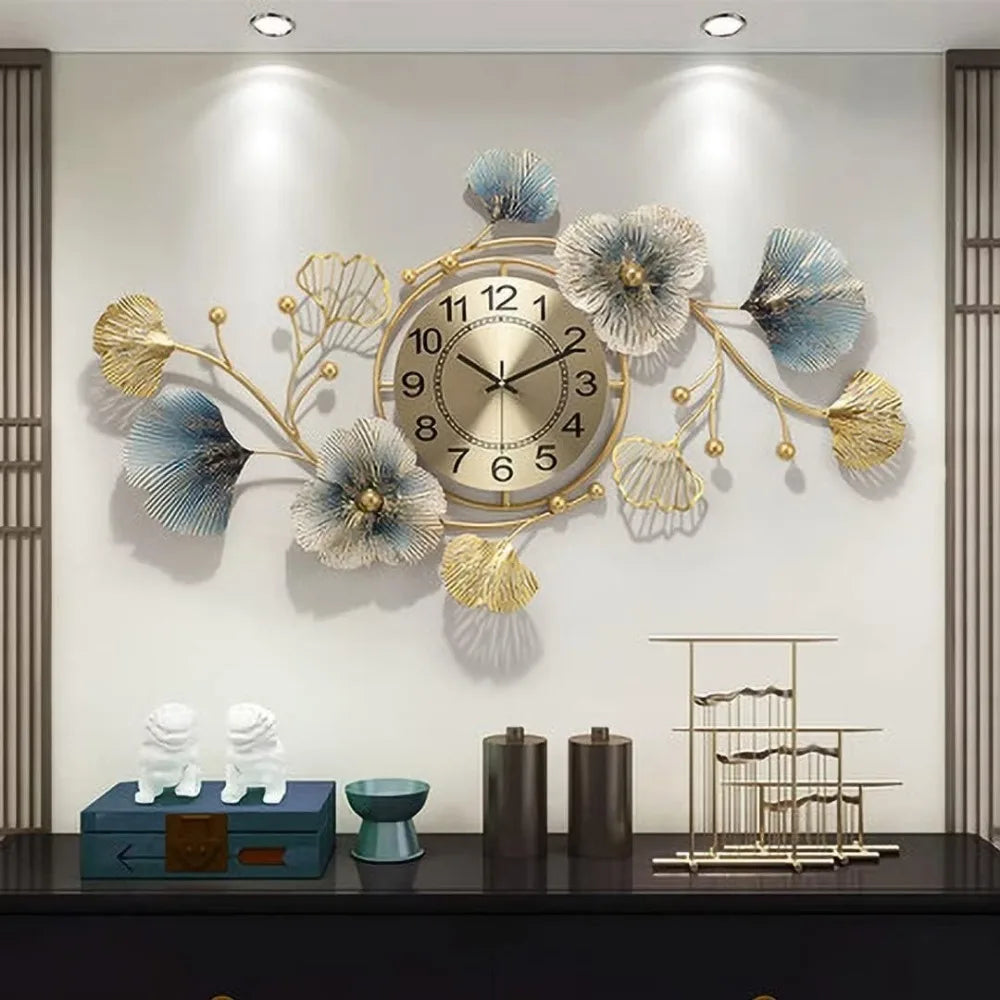 Ginkgo Metal Wall Clock