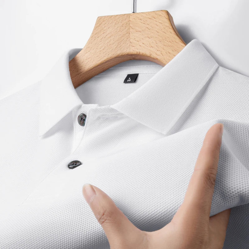 Men's Casual Polo Shirt - Breathable Short Sleeve Lapel Tee
