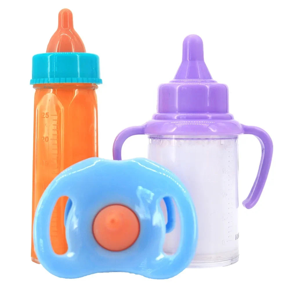 2-Piece Baby Doll Feeding Bottle Set with Pacifier
