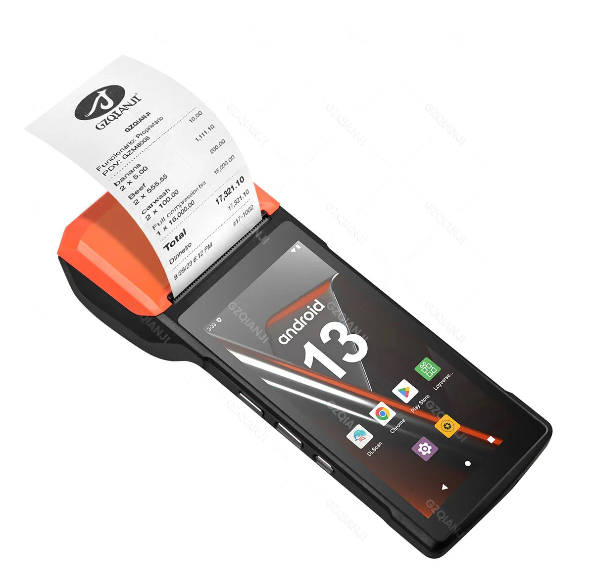 New 4G Wireless Wifi Handheld PDA Printers Android 8.1 13 POS Terminal Touch Screen Built-in 2D Barcode Scanner NFC Card Reader