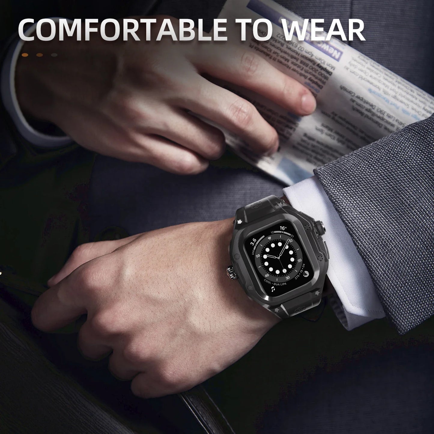 IP54 Waterproof Watch Case with Silicone Wristband for Apple Watch Ultra 2