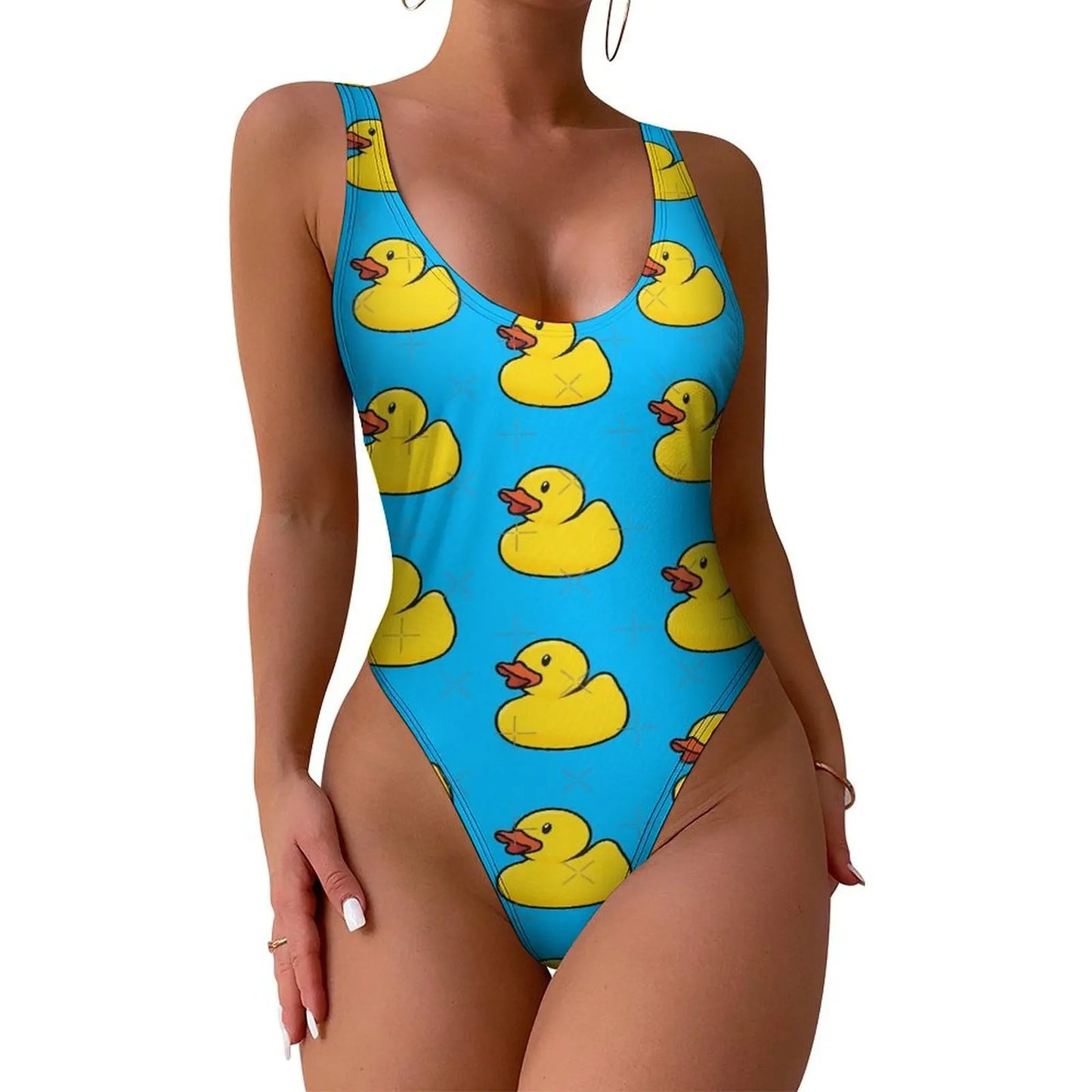 All Black one piece swimsuit for Women - high waist low back  - Beach Resort Wear Slimming, flattering, classy design