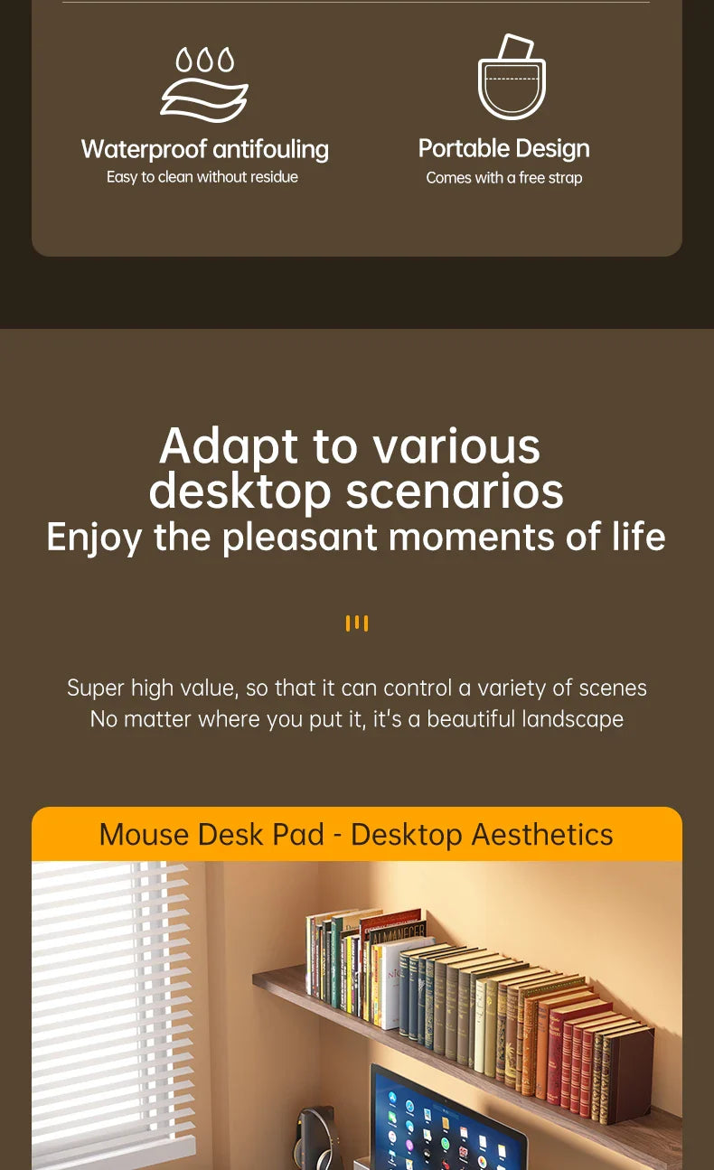 Home Office Large Mouse Pad Gamer Waterproof PU Leather Desk Mat - Computer Mousepad & Keyboard Pad for Gaming