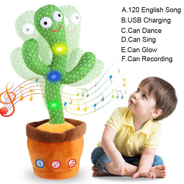 1pc-Dancing Talking Cactus Toys For Baby Boys And Girls, Singing Mimicking Recording Repeating What You Say Sunny Cactus Up Plus