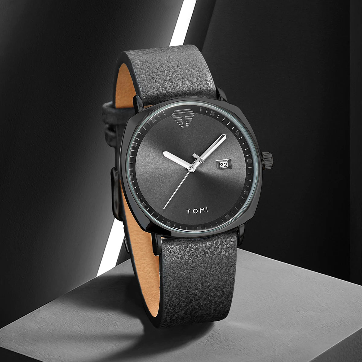 Timeless Elite: The Minimalist Leather Sports & Calendar Watch