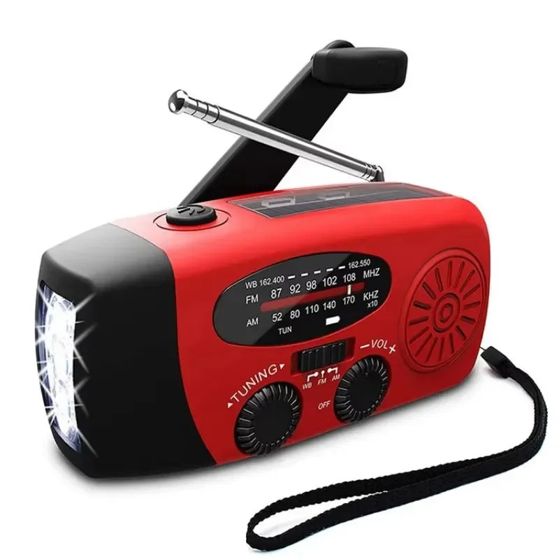 High-Power Outdoor Emergency Radio Portable Power Generation Radio Disaster Prevention Solar Hand Crank Radio AM/FM Radio