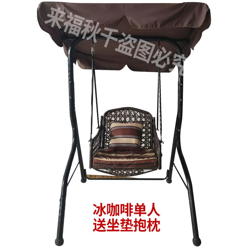 Wooden Swing Chair with Canopy