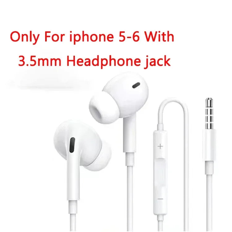 Original Headphones For Apple iPhone 16 15 Pro Max 14 13 12 11 USB-C Lightning 3.5mm Wired Earphones X XR 7 8 Phone Accessories