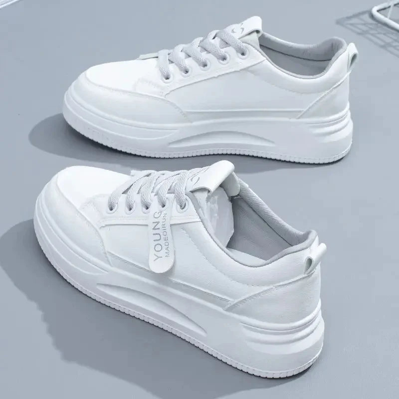 Lace Up Contrast Round Toe Platform Sneakers