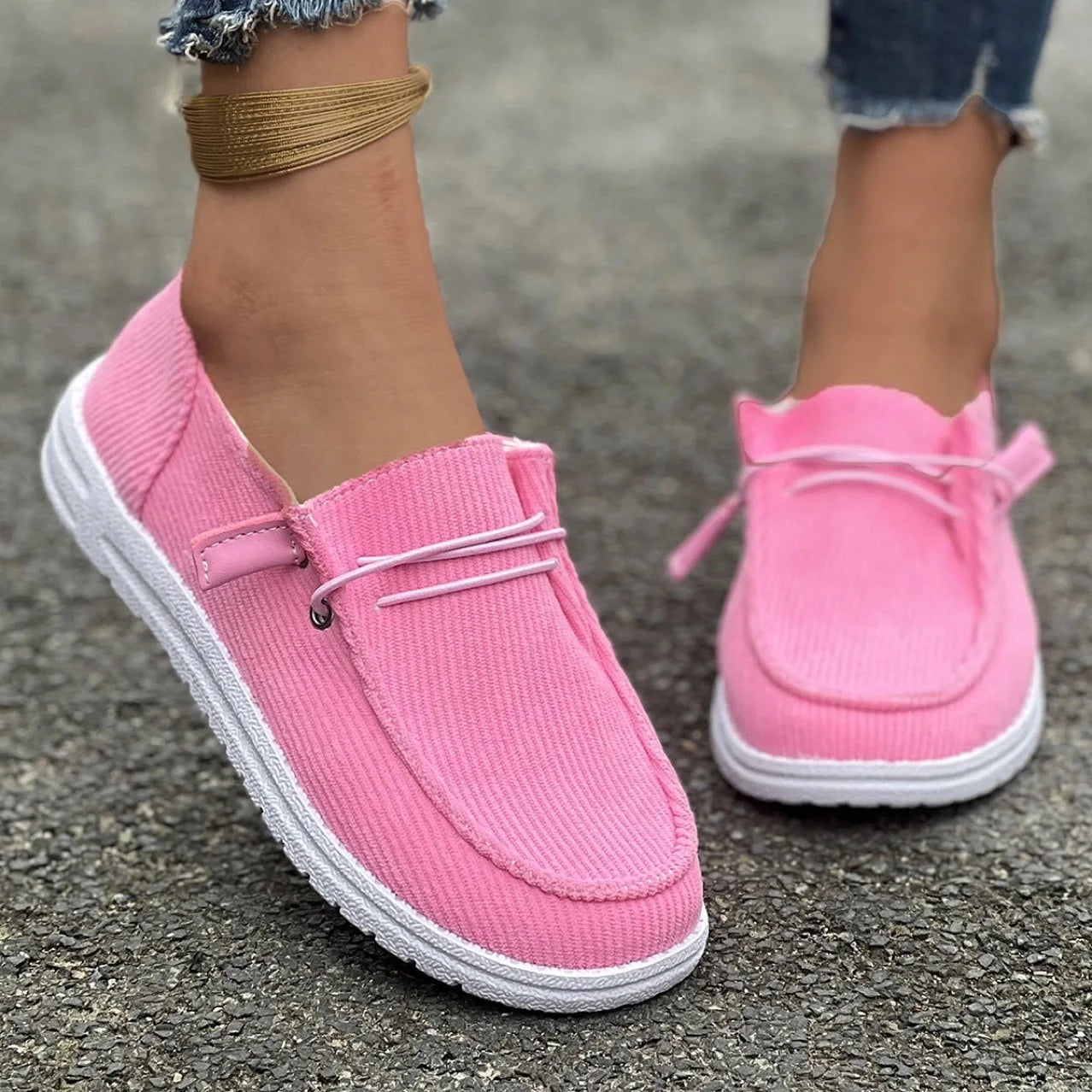Round Toe Canvas Sneakers