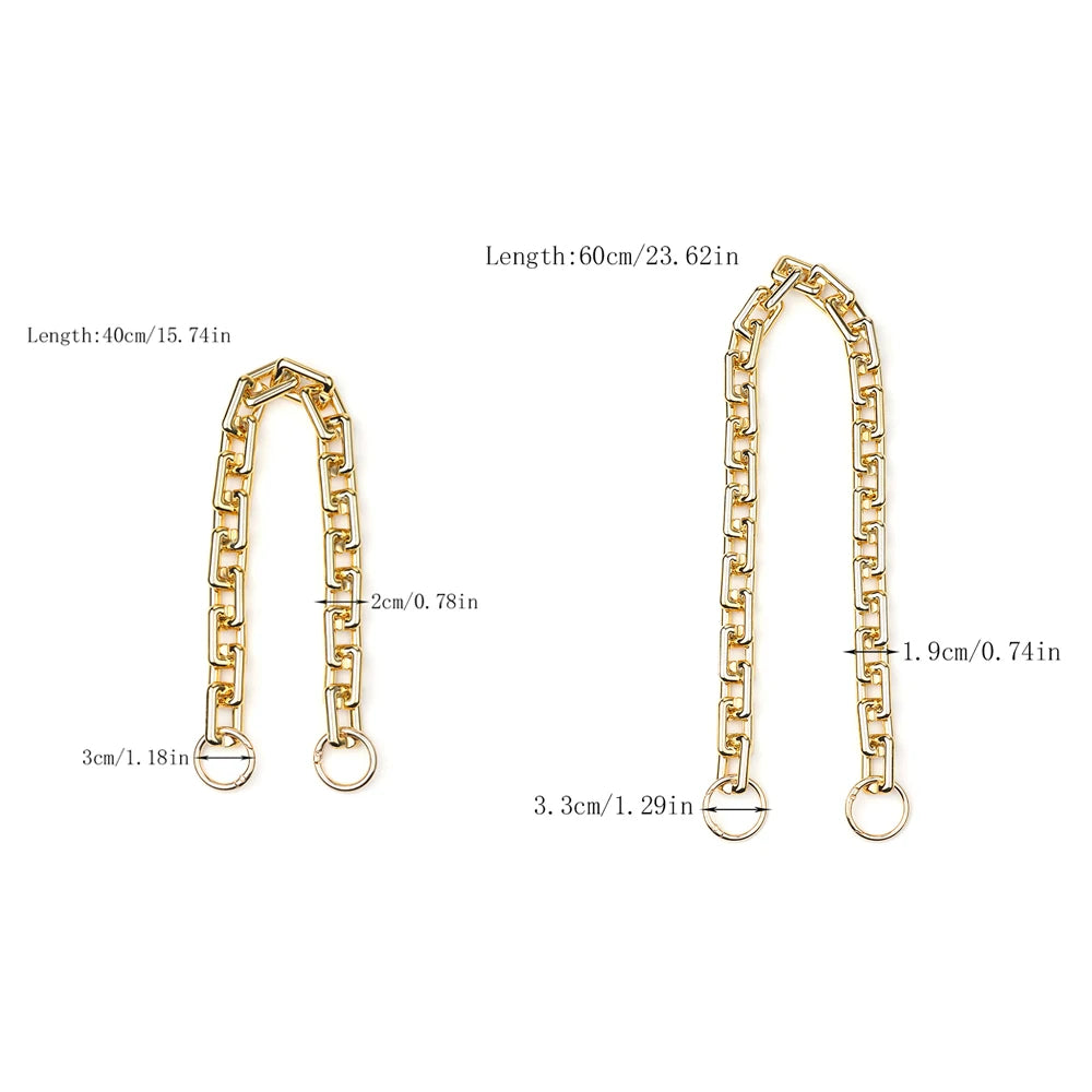 40/60cm Golden Acrylic Purse Chain Strap Handbag Handles Diy Purse Replacement Chain For Shoulder Bag Strap Bag Accessories