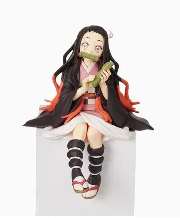 10-15cm Anime Demon Slayer Figure Kamado Tanjirou Nezuko Sitting Posture Action Figure PVC Model Doll Collection Toy Gift Kids