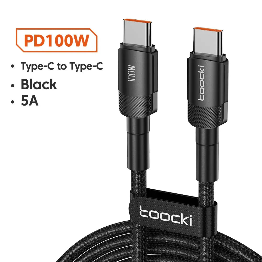 Toocki USB Type C Cable Fast Charging USB C Charger Cord For For iPhone 15 14 13 12 11 Huawei P40 P30 Realme Oppo Oneplus 1m 2m