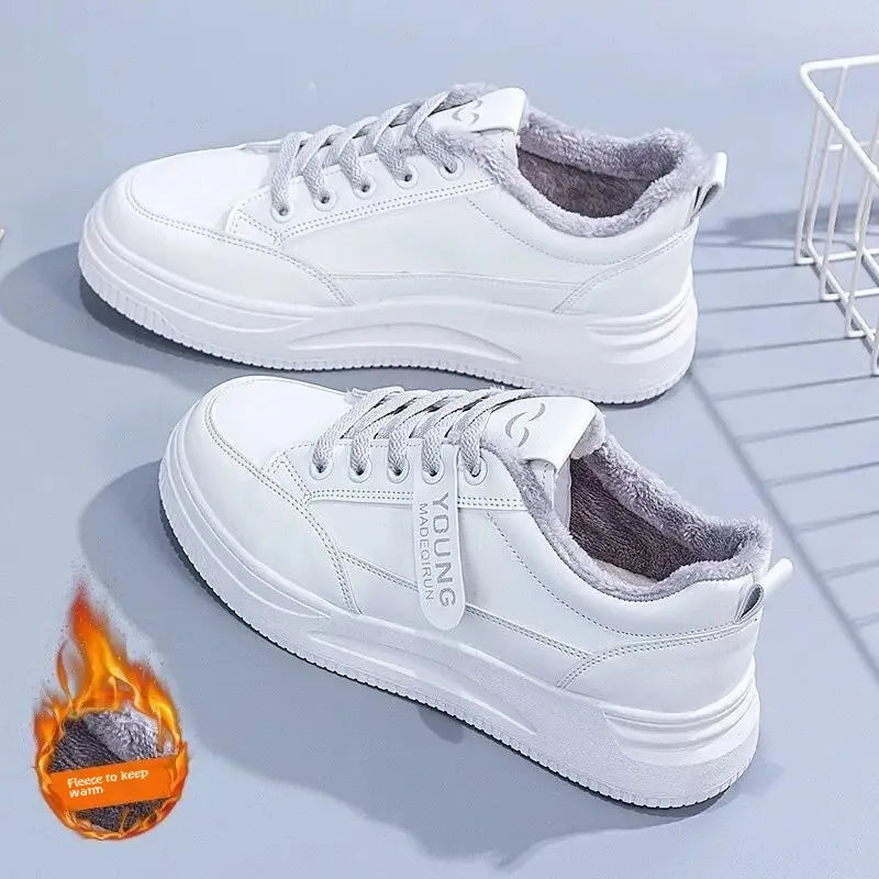 Lace Up Contrast Round Toe Platform Sneakers