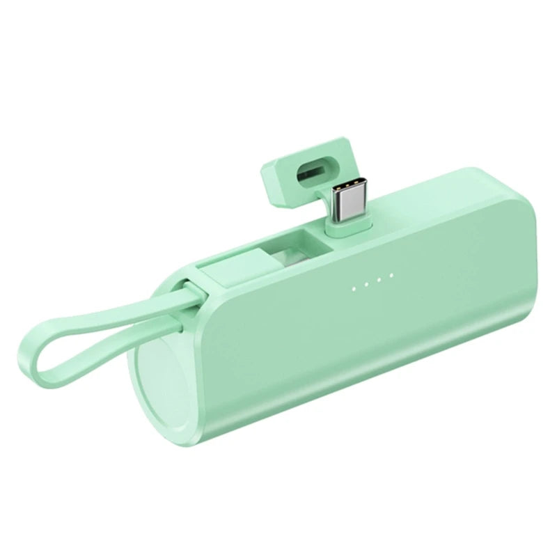 2 PCS Philips Mini Portable Charger for iPhone with Cable, 4800mAh Power Bank DLP2550CW-bundle