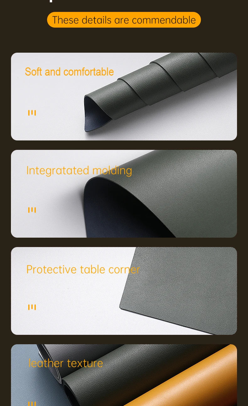 Home Office Large Mouse Pad Gamer Waterproof PU Leather Desk Mat - Computer Mousepad & Keyboard Pad for Gaming