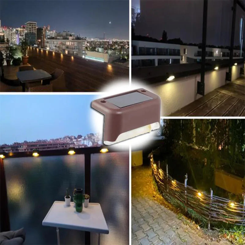 Warm White LED Solar Step Lamp Outdoor Waterproof Path and Stair Garden Light