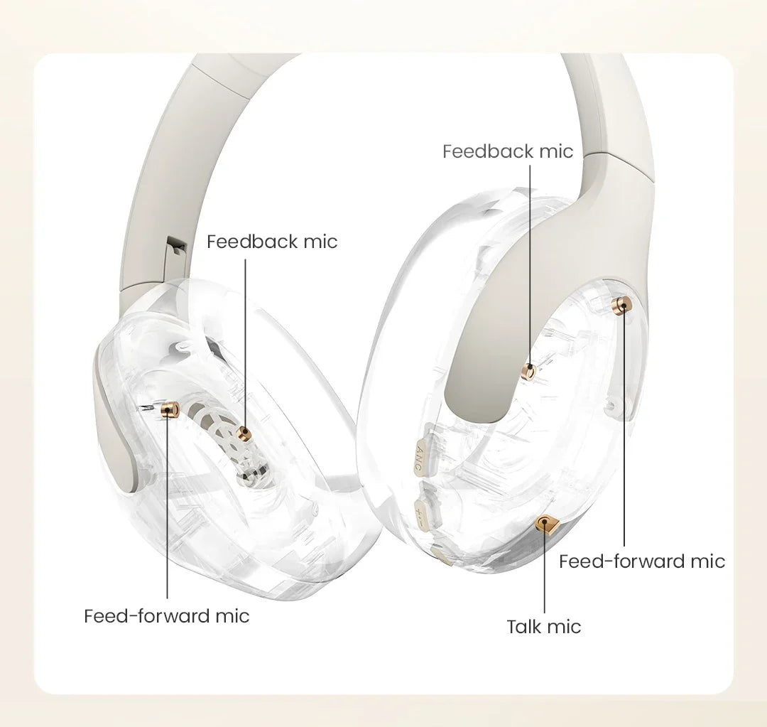 HAYLOU S30 Wireless Bluetooth 5.4 Headphones with 43dB ANC, 40mm Drivers, 80H Playtime