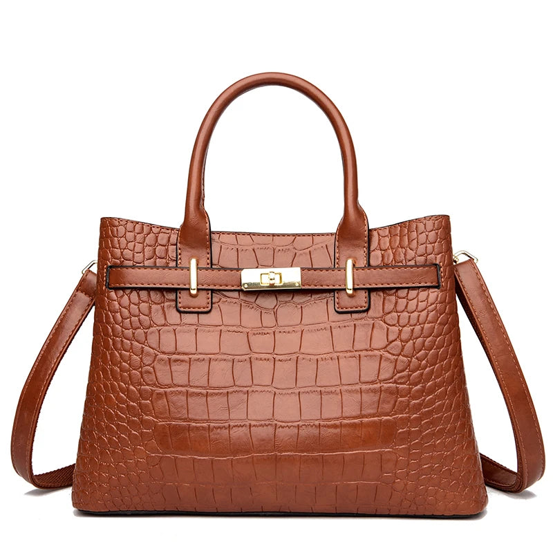 Women Leather 3 Layer Bag