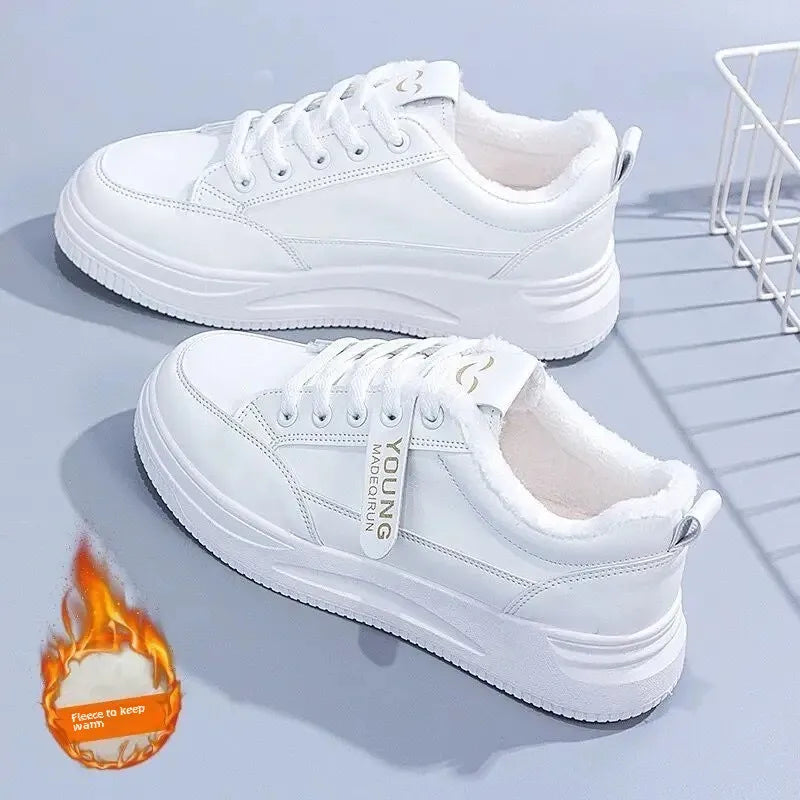 Lace Up Contrast Round Toe Platform Sneakers