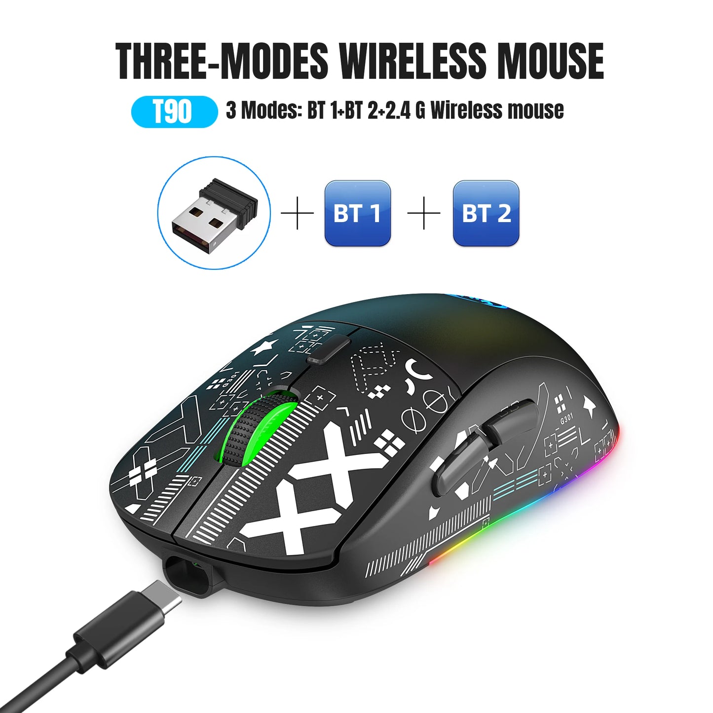 RGB Wireless 3600DPI Gaming Mouse