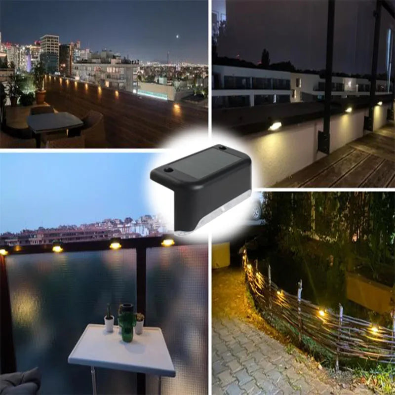 Warm White LED Solar Step Lamp Outdoor Waterproof Path and Stair Garden Light